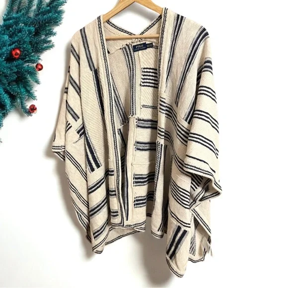 RALPH LAUREN Poncho LINEN Wrap VERY Oversized Size XS / Small FAST SHIP 3188-8 - Picture 9 of 10